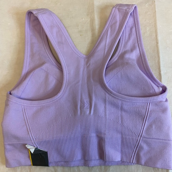 All in Motion Lilac Sports Bra Wireless Halter Straps Sz S NWT Nylon Blend - Picture 2 of 3